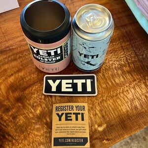 NWT YETI Rambler 12 oz. Colster Can Insulator - Sandstone Pink Free Sticker!